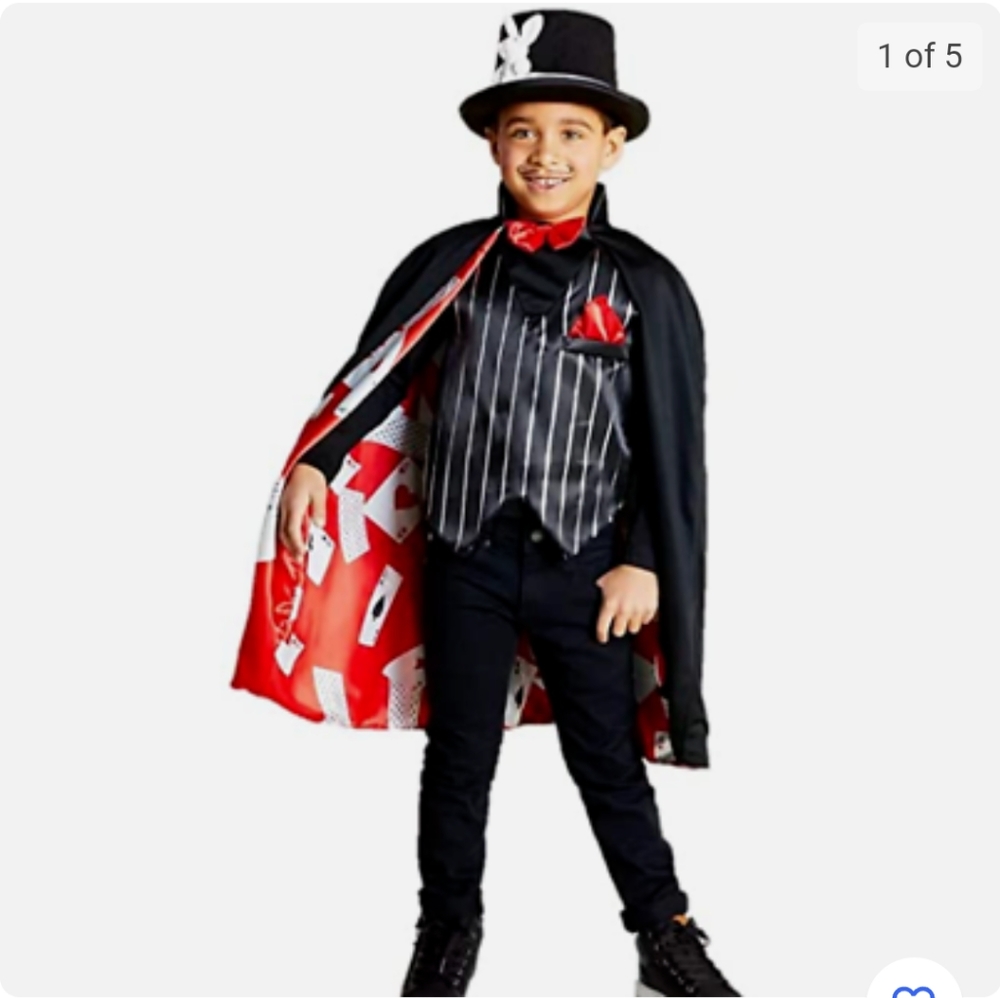 Hyde And Eek Magician Cape & Rabbit Top Hat Halloween Child Costume MEDIUM
